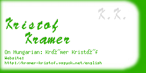 kristof kramer business card